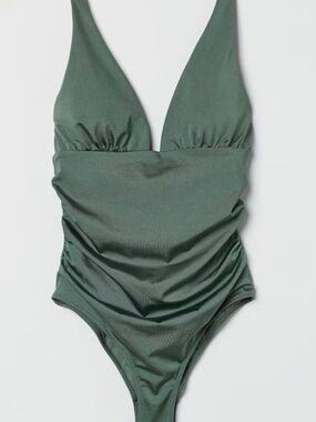 H&M Khaki Green Shaping Swimsuit Women’s Size Medium